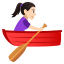 Woman rowing boat: light skin tone :woman_rowing_boat_tone1: 🚣🏻♀️