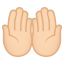 Palms up together: light skin tone :palms_up_together_tone1: 🤲🏻