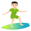 Person surfing: light skin tone :person_surfing_tone1: 🏄🏻