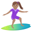 Woman surfing: medium skin tone :woman_surfing_tone3: ððœââïž