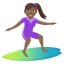 Woman surfing: medium-dark skin tone :woman_surfing_tone4: ððŸââïž