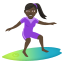 Woman surfing: dark skin tone :woman_surfing_tone5: ðð¿ââïž