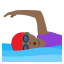Woman swimming: medium-dark skin tone :woman_swimming_tone4: ððŸââïž
