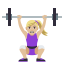 Woman lifting weights: medium-light skin tone :woman_lifting_weights_tone2: ððŒââïž