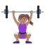 Woman lifting weights: medium skin tone :woman_lifting_weights_tone3: ððœââïž