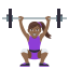 Woman lifting weights: medium-dark skin tone :woman_lifting_weights_tone4: ððŸââïž