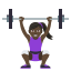 Woman lifting weights: dark skin tone :woman_lifting_weights_tone5: ðð¿ââïž