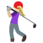 Woman golfing: medium-light skin tone :woman_golfing_tone2: ððŒââïž