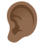 Ear: medium-dark skin tone :ear_tone4: ððŸ