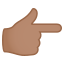 Backhand index pointing right: medium skin tone :point_right_tone3: ððœ