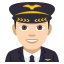 Man pilot: light skin tone :man_pilot_tone1: ðšð»ââïž