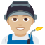 Man factory worker: medium-light skin tone :man_factory_worker_tone2: ðšðŒâð