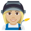 Woman factory worker: medium-light skin tone :woman_factory_worker_tone2: ð©ðŒâð