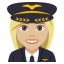 Woman pilot: medium-light skin tone :woman_pilot_tone2: ð©ðŒââïž