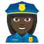 Woman police officer: dark skin tone :woman_police_officer_tone5: ð®ð¿ââïž