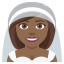 Bride with veil: medium-dark skin tone :bride_with_veil_tone4: 👰🏾