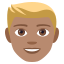Blond-haired person: medium skin tone :blond_haired_person_tone3: ð±ðœ
