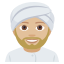 Person wearing turban: medium-light skin tone :person_wearing_turban_tone2: ð³ðŒ