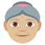 Old woman: medium-light skin tone :older_woman_tone2: 👵🏼