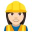 Woman construction worker: light skin tone :woman_construction_worker_tone1: ð·ð»ââïž