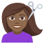 Person getting haircut: medium-dark skin tone :person_getting_haircut_tone4: ððŸ