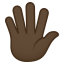 Hand with fingers splayed: dark skin tone :hand_splayed_tone5: ðð¿