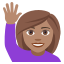 Person raising hand: medium skin tone :person_raising_hand_tone3: ððœ
