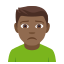 Man frowning: medium-dark skin tone :man_frowning_tone4: ððŸââïž