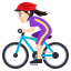 Woman biking: light skin tone :woman_biking_tone1: ðŽð»ââïž