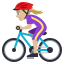 Woman biking: medium-light skin tone :woman_biking_tone2: ðŽðŒââïž
