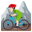 Man mountain biking: light skin tone :man_mountain_biking_tone1: ðµð»ââïž