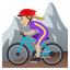 Woman mountain biking: medium-light skin tone :woman_mountain_biking_tone2: ðµðŒââïž