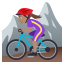 Woman mountain biking: medium skin tone :woman_mountain_biking_tone3: ðµðœââïž