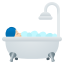 Person taking bath: light skin tone :bath_tone1: ðð»