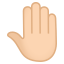 El Kaldırma: açık ten rengi :raised_back_of_hand_tone1: 🤚🏻
