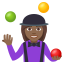 Woman juggling: medium-dark skin tone :woman_juggling_tone4: ð€¹ðŸââïž