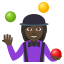 Woman juggling: dark skin tone :woman_juggling_tone5: ð€¹ð¿ââïž