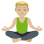 Man in lotus position: medium-light skin tone :man_in_lotus_position_tone2: 🧘🏼♂️