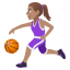 Woman bouncing ball: medium skin tone :woman_bouncing_ball_tone3: â¹ðœââïž