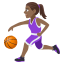 Woman bouncing ball: medium-dark skin tone :woman_bouncing_ball_tone4: â¹ðŸââïž