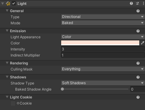 Directional Light 参数参考
