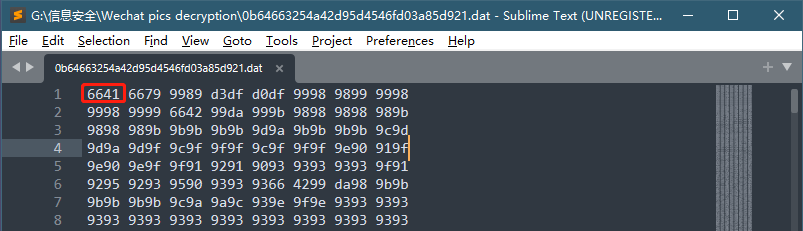 dat文件开头是'6641'