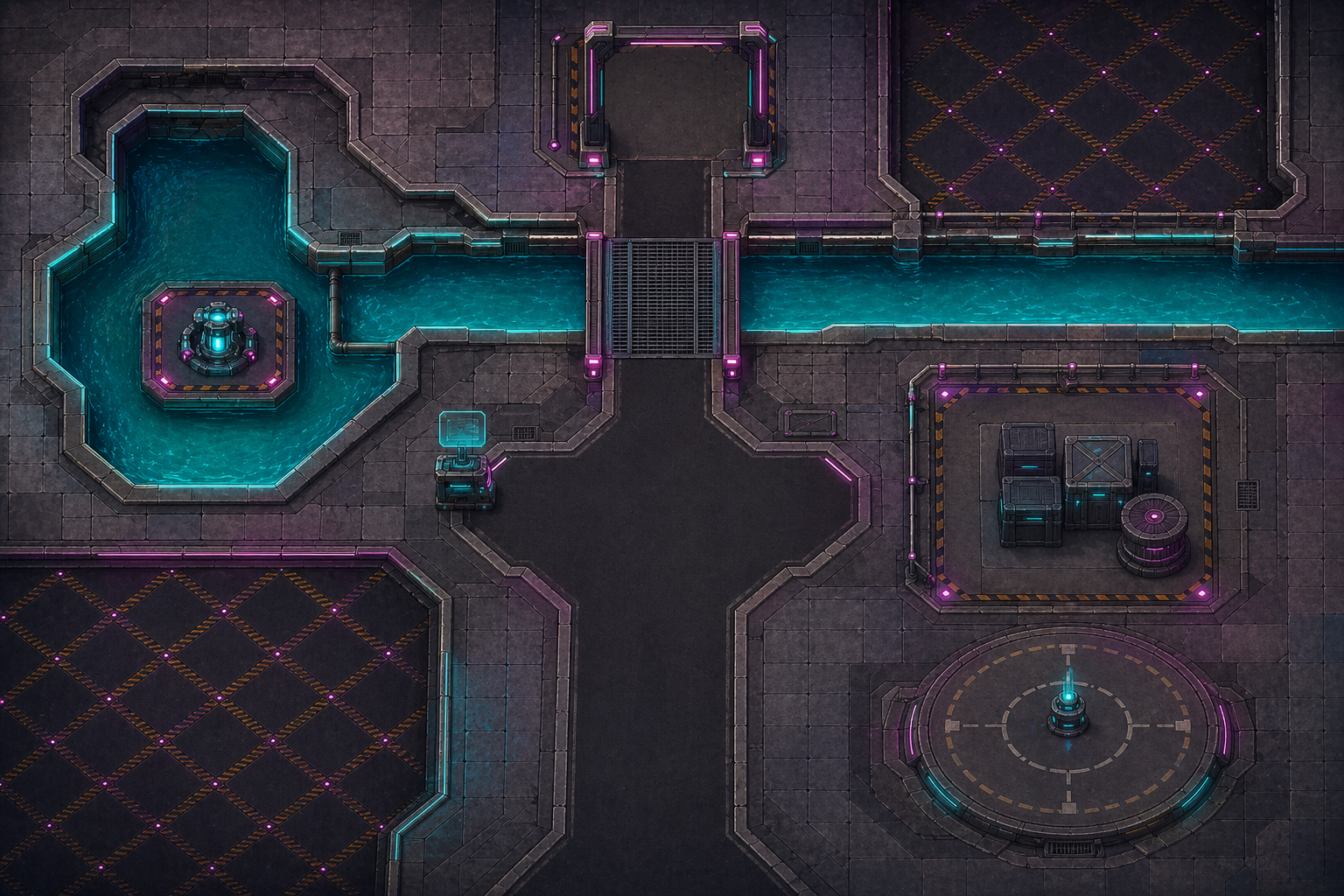 Dressed cyberpunk canal reference map