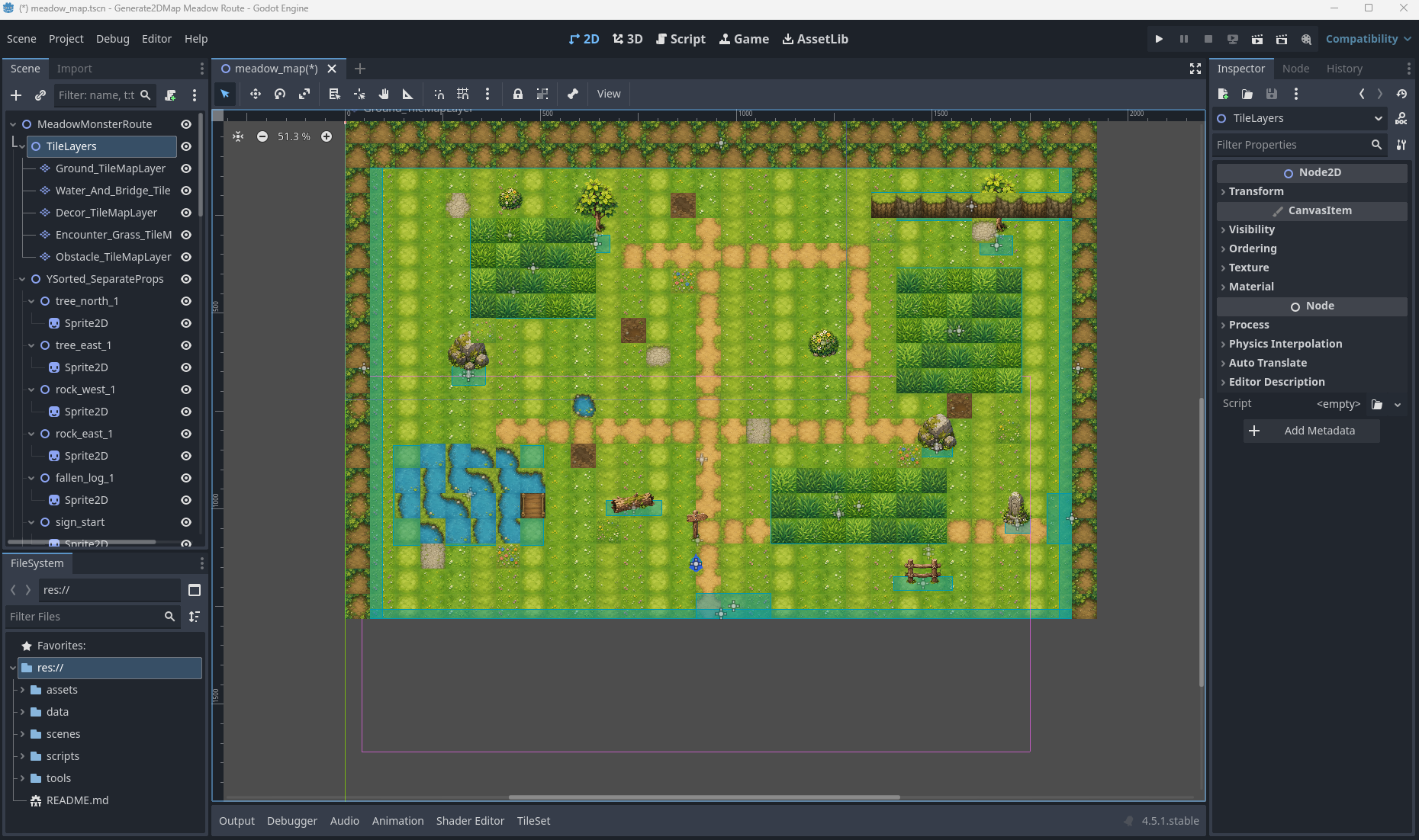 Generate2DMap Godot editor scene