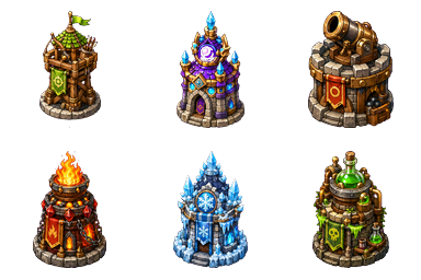Forest Pass Defense tower icons