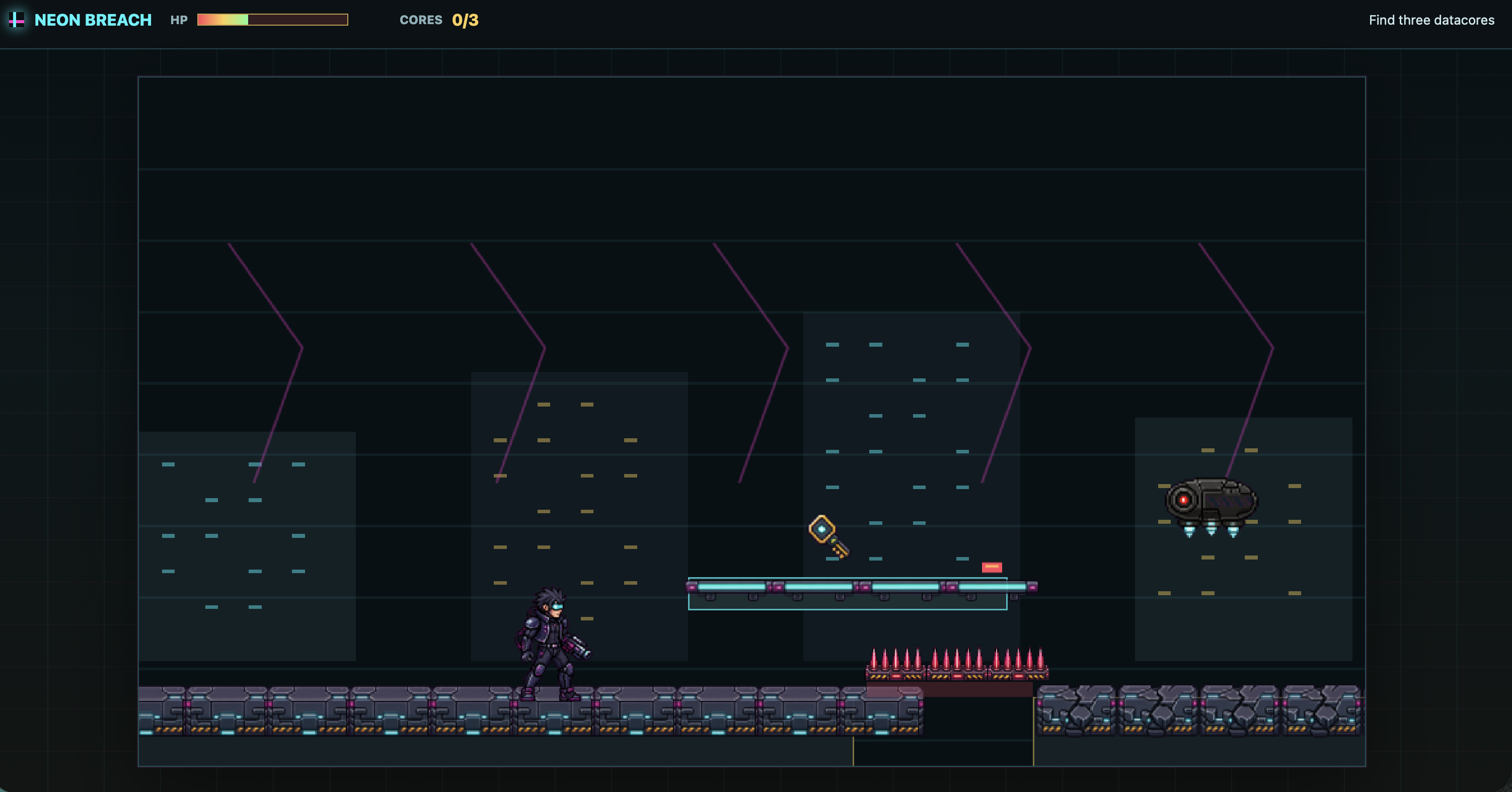 Neon Breach cyberpunk side-scroller