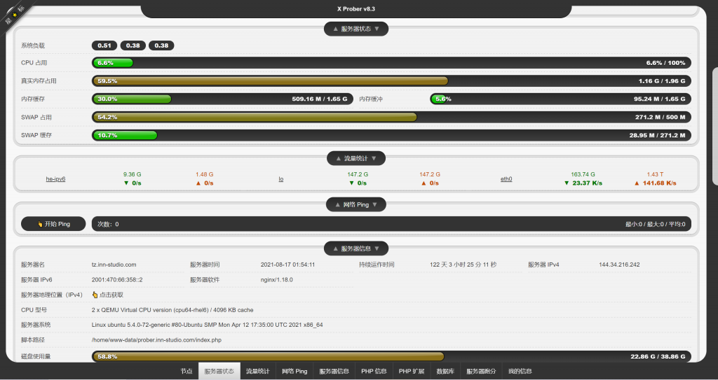 服务器探针 (刘海探针)V8.3-一款开源 PHP 探针-觅知博客 服务器探针 (刘海探针)V8.3-一款开源 PHP 探针-觅知博客