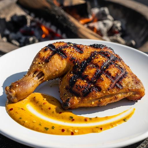 Frango na Churrasqueira com Molho de Laranja