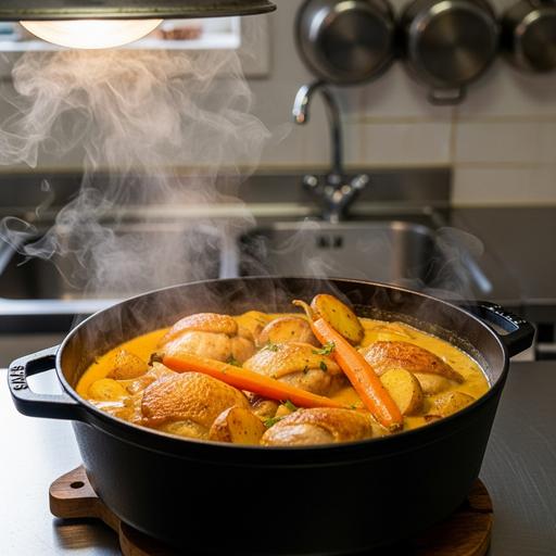 Frango ao Molho com Batatas e Cenouras