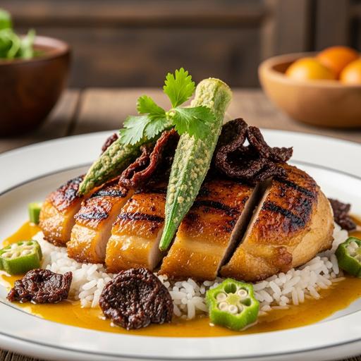 Frango com Quiabo e Carne Seca